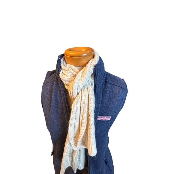 Cable Knit Ivory Scarf 100% Wool - Picture 3 of 6